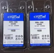 Crucial 32GB (2 x 16GB) 260-Pin DDR4 SO-DIMM DDR4 3200 (PC4 25600) Laptop Memory