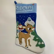 Musical Rudolph The Red Nosed Reindeer 18” Christmas Stocking W/ Bumble