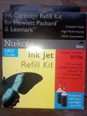 NU KOTE INK JET REFILL KIT RF196 HEWLETT PACKARD LEXMARK BLACK New!!