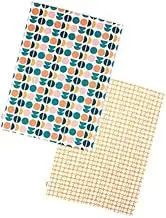 Dexam Retro Spot Recycled Cotton Set of 2 Tea Towels - Teal