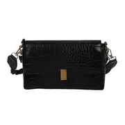 Fashion Alligator Pattern PU Leather Crossbody Bag Women Woven Strap Shoulder Handbags Casual Solid Color Top-handle