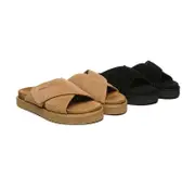 EVERAU® Adjustable Crossover Slip-on Summer Slides Lilac - Black / AU Ladies 8 / AU Men 6 / EU 39
