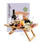 Foldable Portable Picnic Wine Table Bamboo Snack Tray Cheese Board Outdoor Party