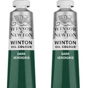 2x Winsor & Newton 200ml Winton Oil Colour Paint Artist/Craft Dark Verdigris