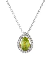 14K 0.07 ct. tw. Diamond & Peridot Necklace