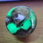 402g RARE Natural blue Volcanic Rock agate Sphere Quartz Crystal Ball Healing