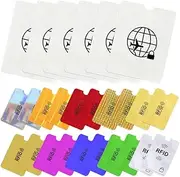 [maxin] 26 RFID Blocking Sleeves(20 Credit Card Protector Holders in 10 Colors&6 Passport Protectors) Identity Theft Protection Secure Sleeves Set,Waterproof Aluminum foil Slim Design