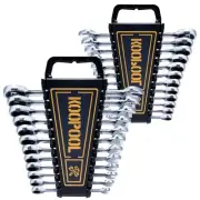 Ratchet Wrenches Set, 24-Piece Metric & SAE Combination Wrench Set with Anti-...