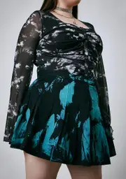 [Current Mood] Broken Crystal Hearts Pleated Mini Skirt