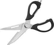 Stainless Steel Poultry Scissors, Strong Cutting Power Poultry Shears Labor Saving Kitchen Scissors Ergonomic for Pork Chop(Black)