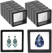 Fabselection 10 PCS 3D Floating Display Case PE Film Jewelry Storage Box Coins Display Frame Holder Stands for Antique Challenge Coins, Medallion Shells Gems Rocks