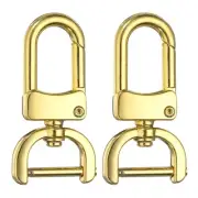 2pcs Detachable Snap Hook Swivel Clasp 5/8" Metal D-Rings Clasp, Gold