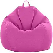 Outdoor Pear Beanbag Cover XXL Without Infill for Adult/Children/Teen Indoor Living Room - Pink/White/Red Cotton Linen Ottoman Cover (Color: E, Size: 90 * 110cm)