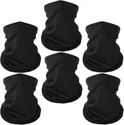 [HULBOEX] 6 Pack Neck Gaiter Balaclava Bandana Gator Face Mask Scart Cover Breathable Sun Protection Headwear for Men Women
