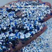Polyester Blue and Silver Mirror Chunky Glitter Mix, "Blue Delta" 2oz by wt