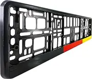 PAIR (2PCS) TAPORT GERMANY GERMAN Flag Pure Black Car Registration License Number Plate Surround Holder Frame Surround