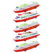 5 Pcs Kids Race Car Toys Naval Ship Vessel Model Getaway Cruise Ship