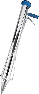 Seedling Transplanter Stainless Steel, Easy Mulching Film Break, Save Back and Time, 34.3in Long, Suitable for Soft, Ploughed Ground, Without Foot Pedal (Single Handle Double Pull Wire)