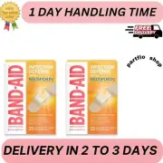 Band-Aid Adhesive Bandages with Neosporin Antibiotic Ointment 20 Count Pack of 2