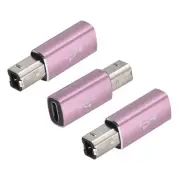 USB C to Printer Convert Adapters Type C to USB B Adapters Rose Golden 3Pcs