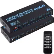 HDMI 2.0b HDR10 4x4 Matrix 4K 60hz Switcher Splitter 4 In 4 Out Video Converter