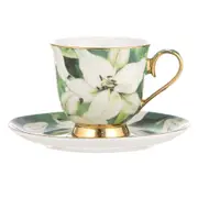 Ashdene Bold Blooms White Lily Cup & Saucer