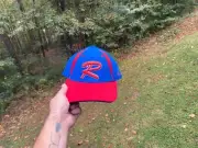 Letter R Baseball Hat NEW ProFlex Cap 3D Sewn Red Blue Adult SZ M/L Fitted Cool