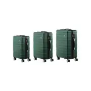 3PCS Luggage Set TSA Lock Hard Case Green