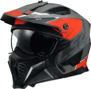 LS2 OF606 Drifter Devor, modular helmet , color: Matt Red/Grey , size: XL