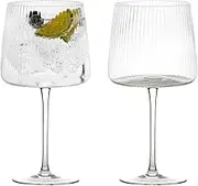 Anton Studio Designs Empire Handmade Gin Glasses for Wine, Cocktails, or Water - 700 ml - Clear - Set of 2 Elegant Cocktail Glasses