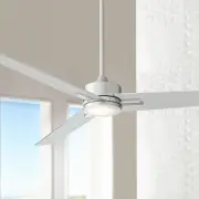 60" Monte Largo Modern 3 Blade Indoor Ceiling Fan with LED Light Remote Nickel
