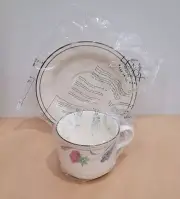 Lenox Poppies on Blue Cup & Saucer Set of 4