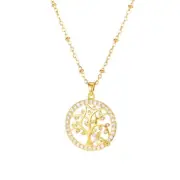 Fairy Crystal Tree of Life Necklace Stainless Steel Necklace