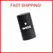 9 Pack Black Wide Mouth Mason Jar Lids w/ Silicone Rings, Plastic Mason Jar Lids