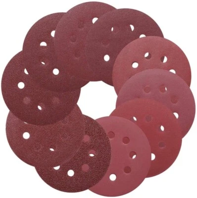 Tacklife 100pcs Hook and Loop Sandpaper for Random Orbital Sander, 5-inch Discs