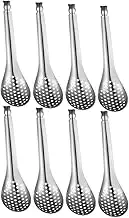 BRIGHTFUFU 304 Stainless Steel Slotted Spoons Set 8pcs Small Stuffing Spoons for Kitchen Buffet Serving Tools Basting Utensils
