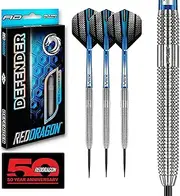 RED Dragon Darts – Defender 24 Gram - Professional 85% Tungsten Darts Set with Dart Flights and Dart Shafts (Stems)