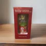 NEW IN BOX STRAWBERRY SHORTCAKE GLASS WATER PITCHER WITH CUP