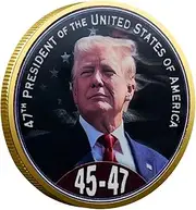 Donald Trump Gold Plated Coin – Seal of The President Challenge Coin,Trump 2024 Coins, Trump Fighting Coin, President Trump Gift, 47th President Coin