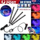4X RGB Car Interior Ambient Foot LED Light Strip Backlight Bluetooth APP Control