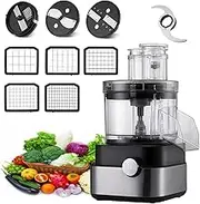 Food Processor, 4.5 L Blender with 3 Knife Blade, 2 Speed Regulation, Overheating Protection, 600 W Blenders for Chopping, Slicing, Grating, Pureeing and Kneading Dough