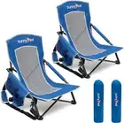 SunnyFeel Low Folding Camping Chair, Portable Beach Chairs, Mesh Back Lounger...