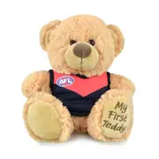 AFL First Teddy Melbourne Bear Plush Stuffed Animal Cuddle Play Toy 23cm Beige