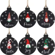 36 Pieces Gnome Ornaments for Christmas Tree Hanging Wooden Gnomes Ornaments ...