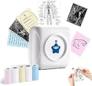 Sticker Printer - Mini Printer TP2-Y Protable Thermal Printer,Pocket Mini Printer with 5 Rolls Thermal Paper,Bluetooth Printer for Study Notes,Photo,Journal,DIY,Memo