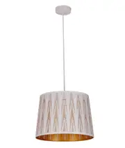 Penshade Interior Slanted with Vector Pattern Laser Cut Pendant Light White