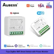 Tuya Smart Home ZigBee WiFi Smart Switch With Power Monitor 16A Mini Breaker Voi