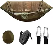 Travel Camping Hammock with Mosquito Net, Outdoor Double Hammock, Automatically Expand Portable Hammocks, Camping Gear for Hiking Beach Backpack Travel