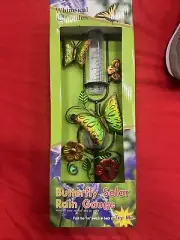 Whimsical Garden Butterfly Solar Rain Gauge