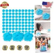Bulk Pack of 80 Blue Mesh Bath Sponges - Ideal for Hospitality & Gifting